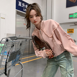 现货秋装粉色收腰短外套上衣057-7955-P130K188，商品下架区，唯尔萱