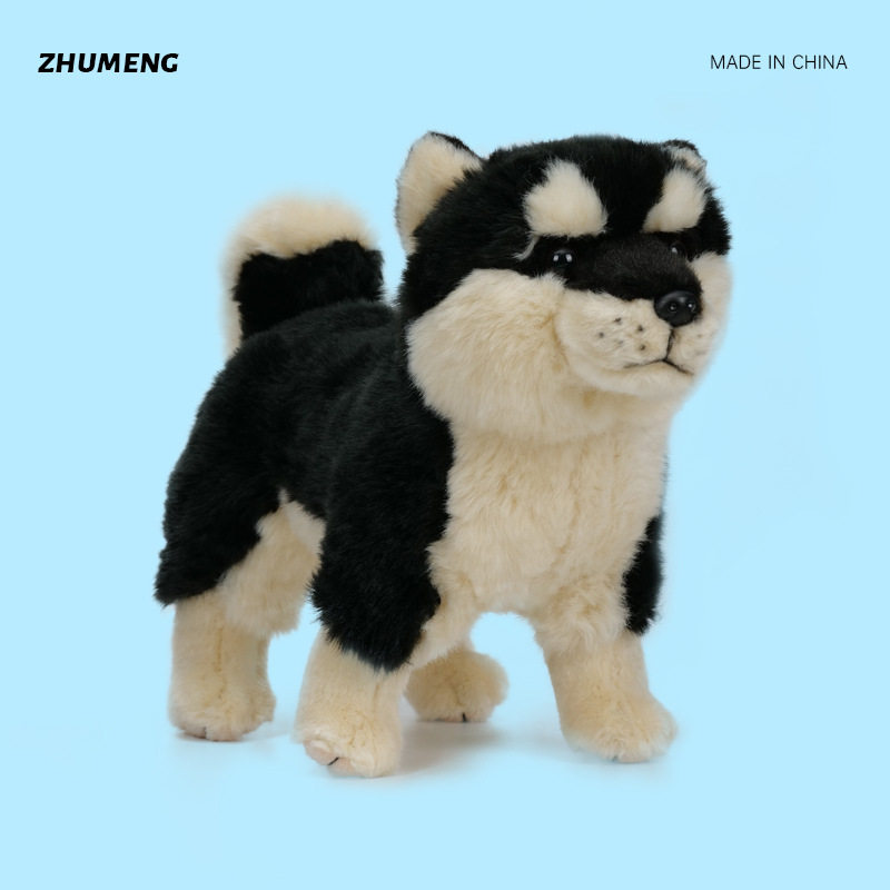 呆萌小狗狗玩偶儿童安抚娃娃生日礼物可爱仿真秋田犬公仔毛绒玩具