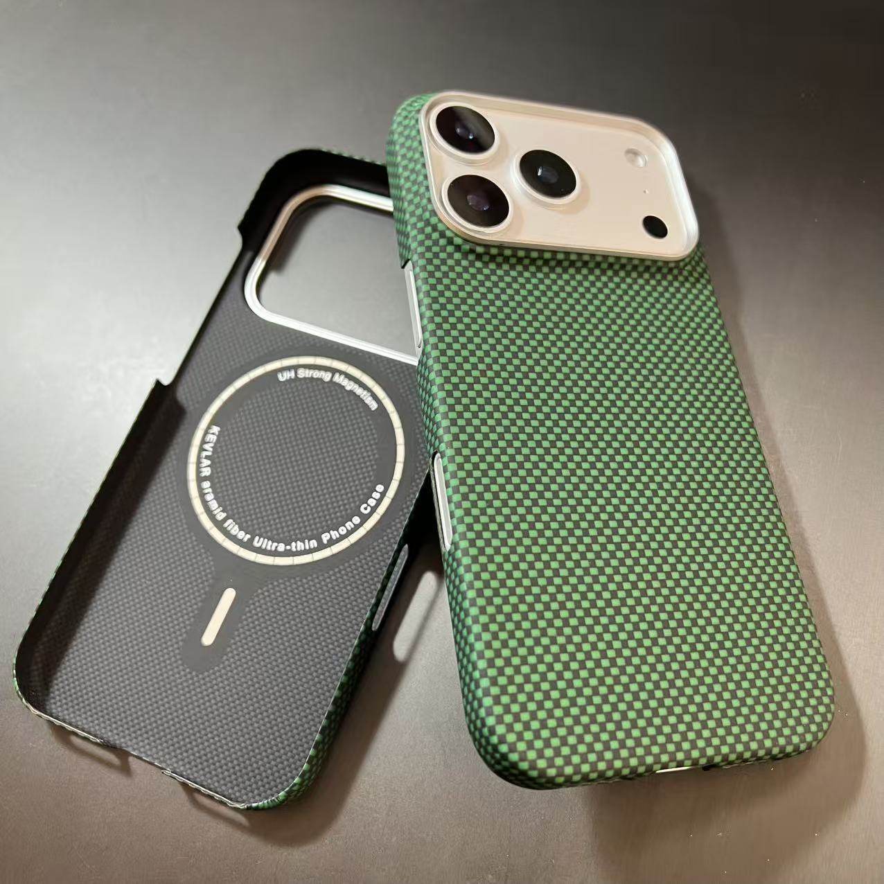 适用于苹果iPhone17ProMax手机壳凯夫拉芳纶纤维轻薄手感磁吸王子绿iPhone16ProMax翡冷翠绿星宇橙手机保护套