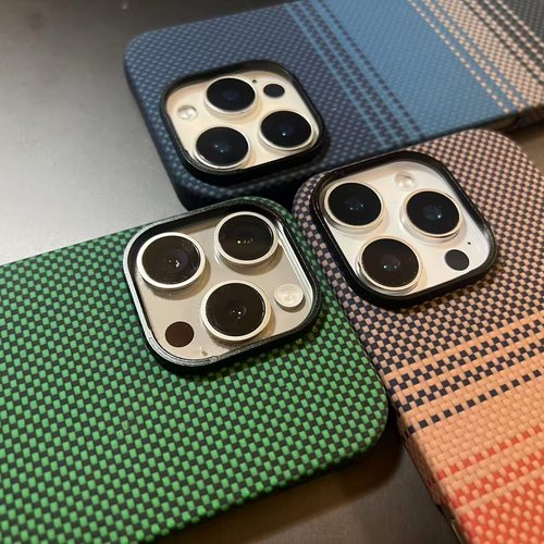 【黑框】适用苹果iPhone16ProMax凯夫拉芳纶碳纤维手机壳15promax超薄磁衣Magsafe日落月升王子绿编织壳男士