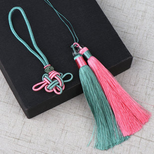 汽车挂件配件中国结流苏穗子半成品diy双头色拼手工吊饰挂绳组合