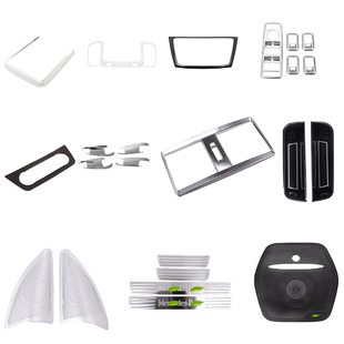 适用于奔驰GLE GLS GL ML320 350 400内饰改装中控碳纤维纹装饰贴