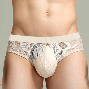 实拍2色Tauwell/特为男士内衣青年性感三角内裤镂空蕾丝情趣透气