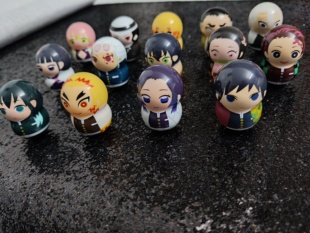 正版日谷 鬼灭之刃手办 站立不倒翁 人偶 富冈义勇 蜜璃14种