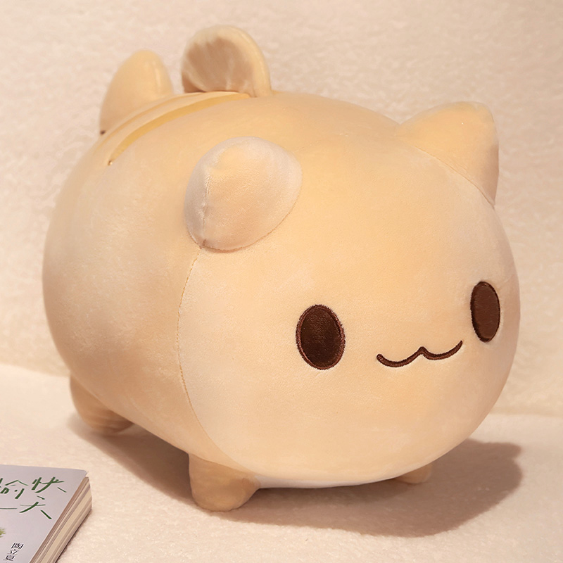 跨境黑猫鱼尾猫咪公仔睡觉抱枕布娃娃软体小猫毛绒玩具玩偶礼物女
