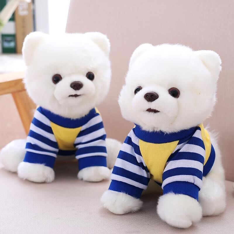 可爱穿衣狗狗博美犬公仔茶杯犬毛绒玩具仿真小狗布娃娃玩偶礼物女