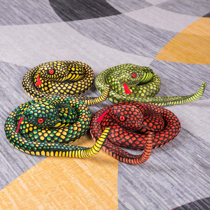 仿真盘蛇公仔毛绒玩具眼镜蛇玩偶大号蛇抱枕假蛇整蛊道具男生肖蛇