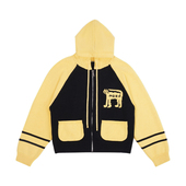 Like 「翘尾猫咪」连帽插肩袖 Mood 提花针织开衫 拉链毛衣