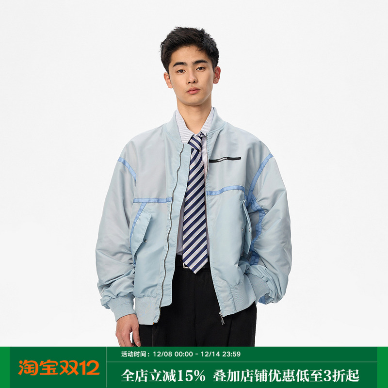 FMACM闷与狂 24SS 织带加固MA-1刺绣宽松飞行员夹克外套