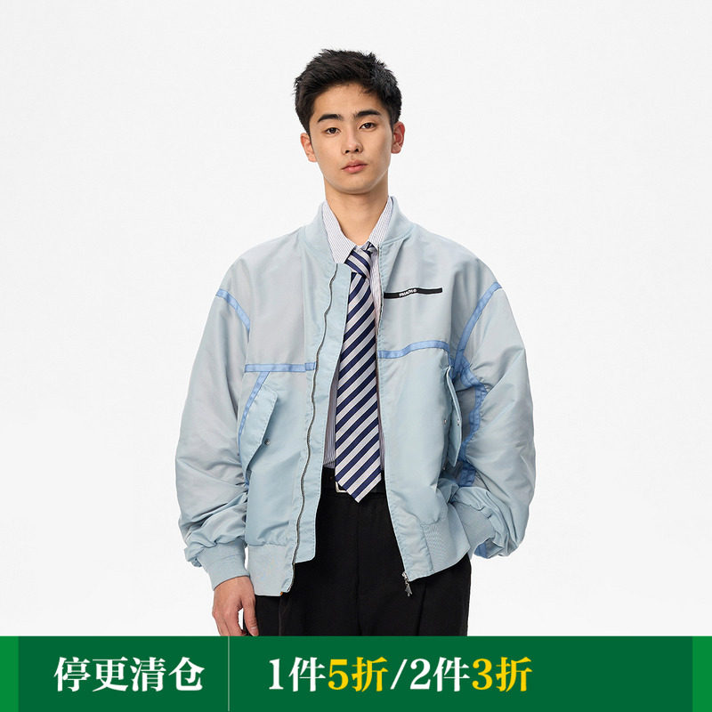 FMACM闷与狂 24SS 织带加固MA-1刺绣宽松飞行员夹克外套