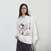 Like 跳舞猫创意数码 Mood 直喷连帽卫衣2024春秋新款 宽松上衣