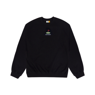 高尔夫洞旗 slogan刺绣圆领纯色休闲宽松卫衣 Like Mood