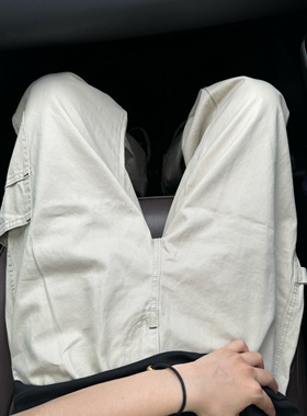 CHRC 美式复古休闲直筒工装裤日系大口袋简约纯色户外长裤休闲裤