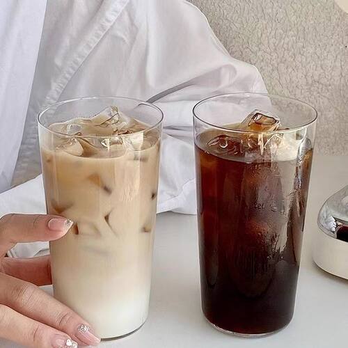 KAFELEX高硼硅玻璃咖啡杯透明大容量花茶杯冷饮杯早餐牛奶果汁