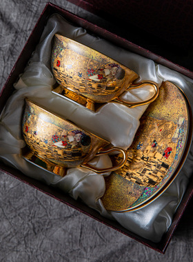 KAFELEX欧式咖啡杯碟骨瓷高颜值礼盒套装礼品陶瓷杯子茶具茶杯