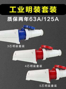 分期免息 5芯63A/125A三芯3工业防水插头插座航空防爆4芯插头IP67