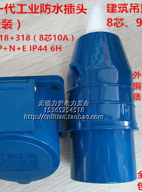 电动吊篮配电箱专用公母8芯10A 工业航空插头插座6P+N+E 6H 220v