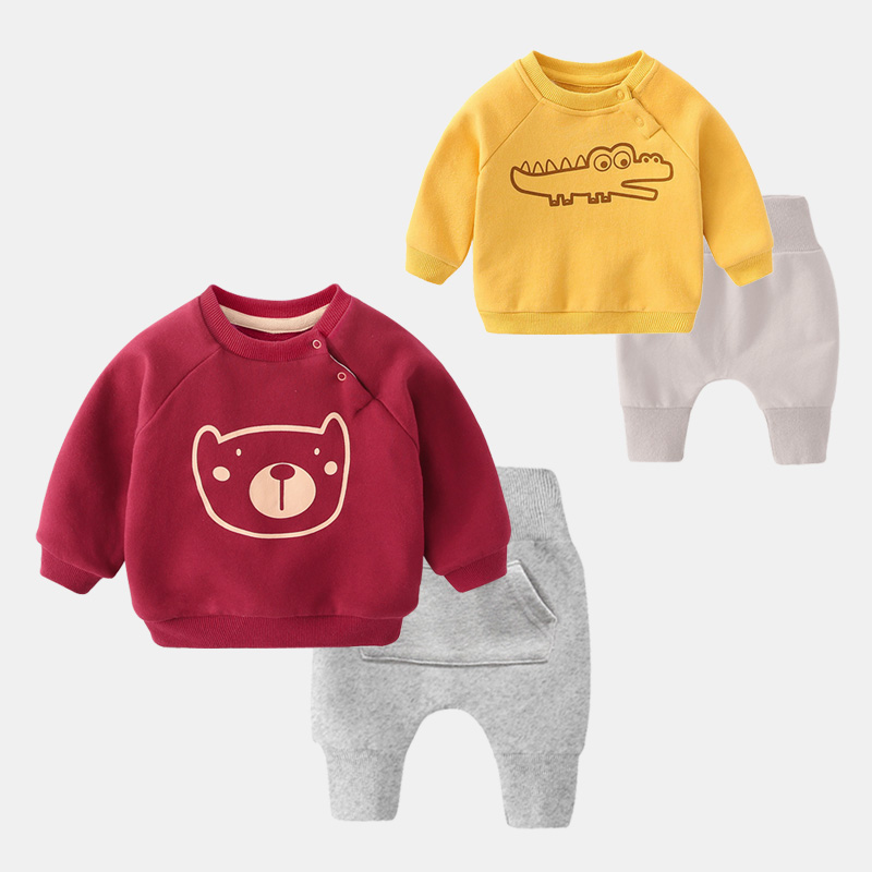 宝宝秋季套装一岁婴幼儿衣服男纯棉小童运动卫衣两件套婴儿秋装女