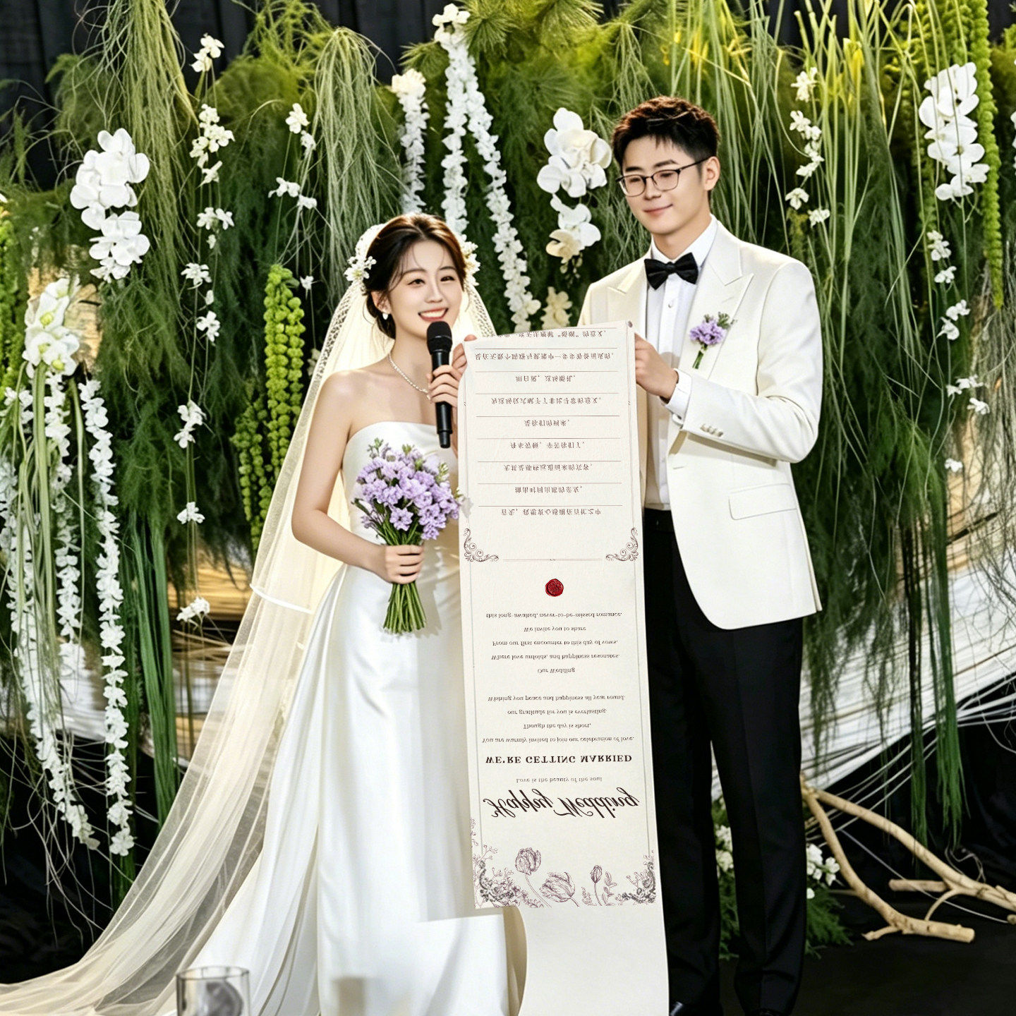 婚礼定制手写誓约书卷轴
