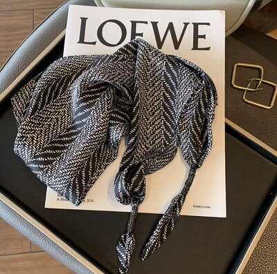 Spring & Autumn Double-Layer Satin Triangle Neck Scarf