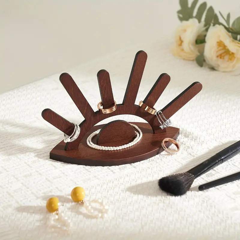 Creative Wooden Jewelry Stand, Ring Storage & Display Rack