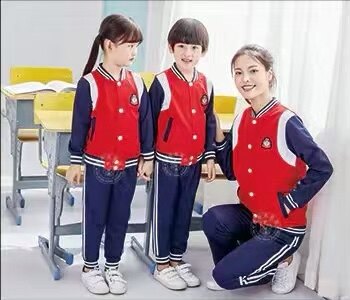 小学生校服套装春秋运动儿童红色棒球服运动班服幼儿园园服