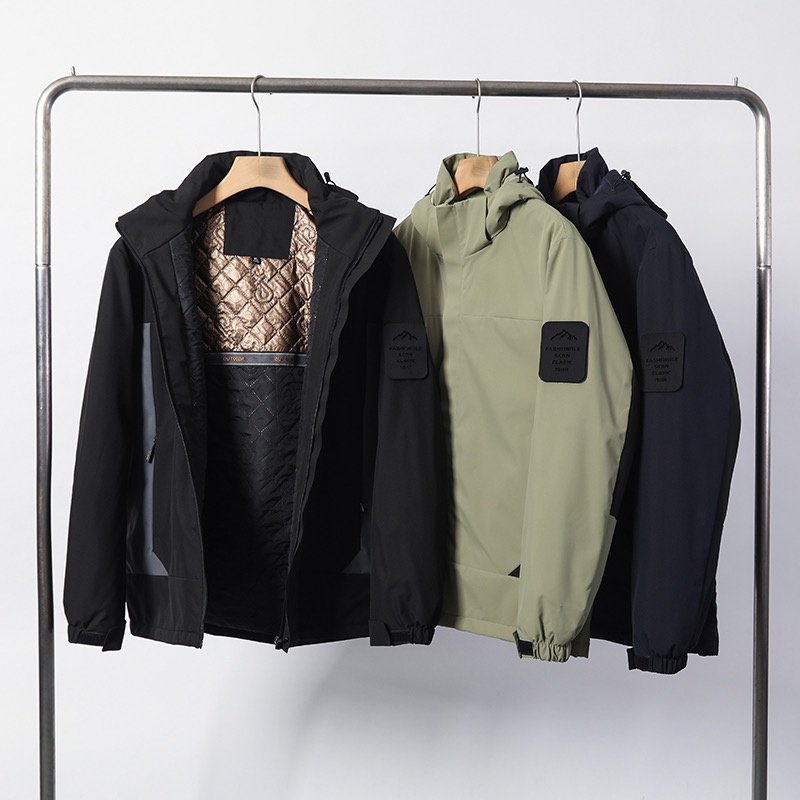 轻薄款棉衣！秋冬新款可脱卸帽冲锋衣外套保暖休闲百搭夹棉夹克