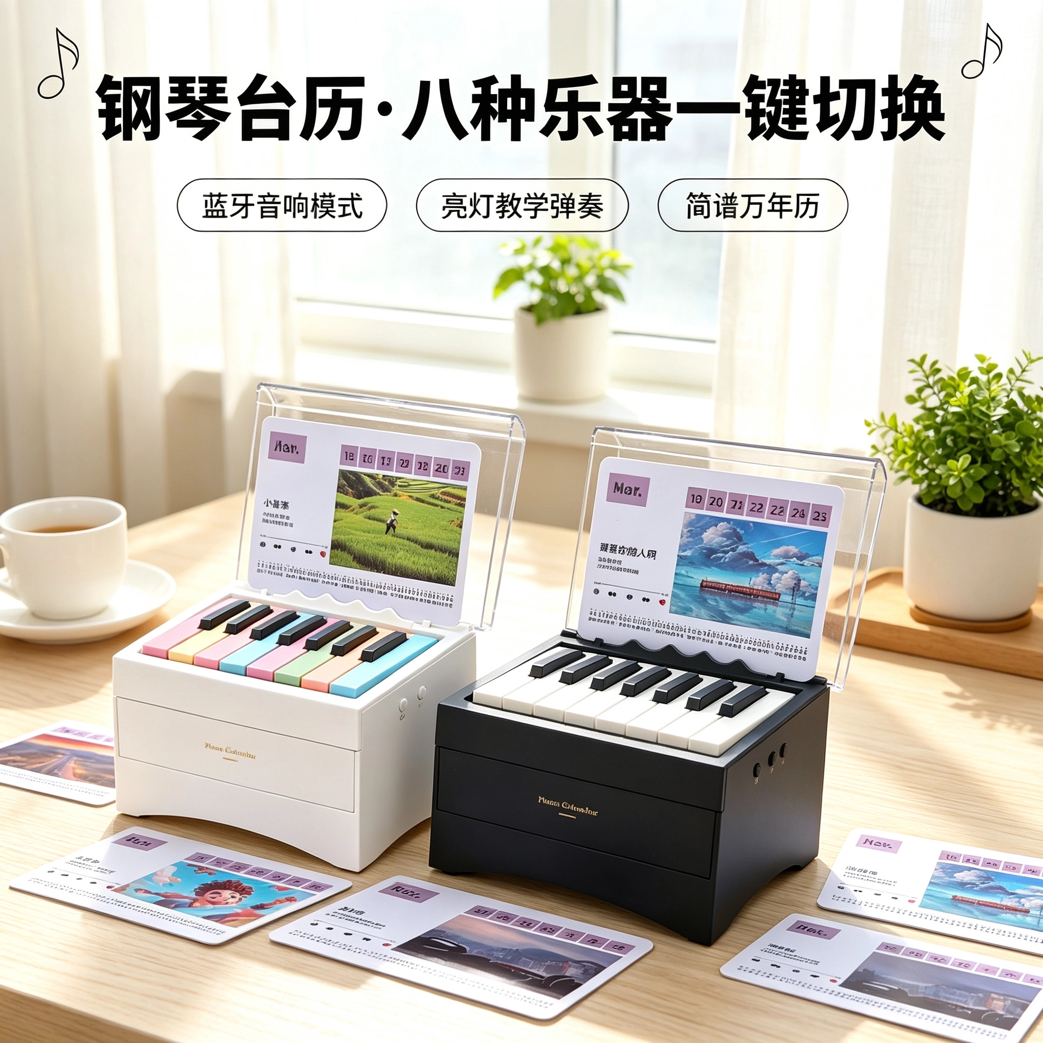 2027抽屉钢琴台历万年历周深林俊杰霉霉蓝牙多乐器弹奏电子琴音箱