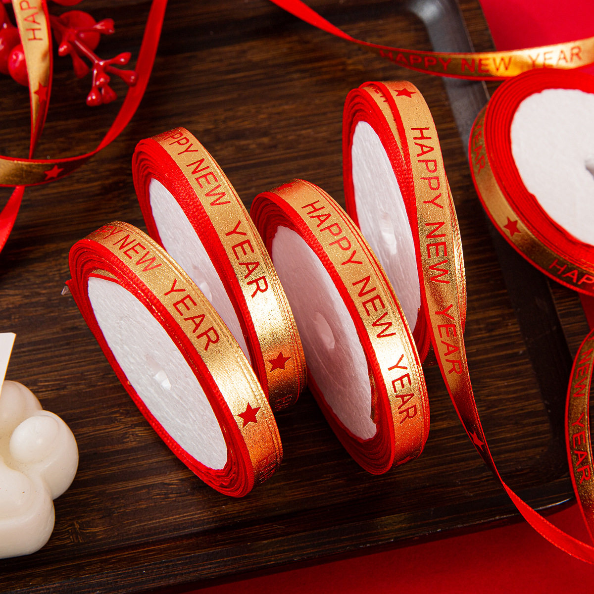 1cm新年烫金丝带 happy new year红色丝带烘焙蛋糕装饰礼品包装带,节庆用品/礼品,蛋糕/烘焙装饰用品,淘宝优惠券,粉丝福利购,淘宝优惠卷