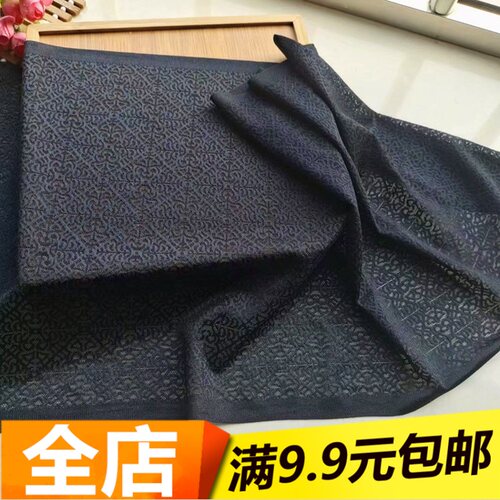 欧式黑色高弹力蕾丝花边窗帘拼接