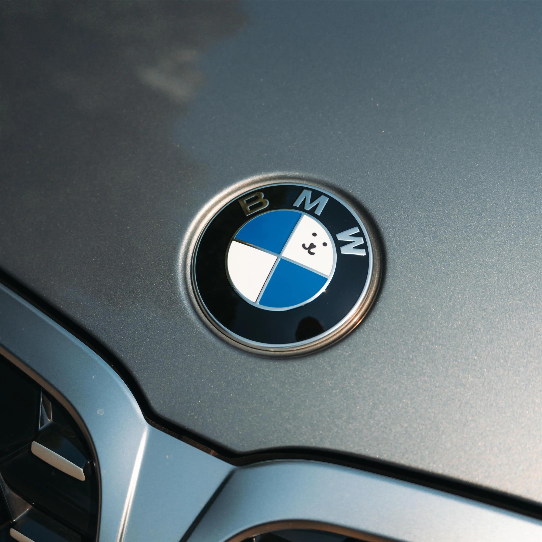 【汽车好物】宝马车标贴纸自嘲熊贴纸汽车方向盘装饰贴防水水晶贴