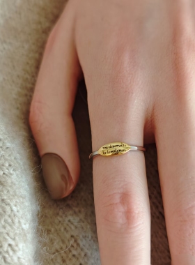 S925纯银字母戒指素圈开口戒指可调节 渴望爱