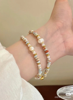 国风复古中式手串寿山石磁吸手链叠戴