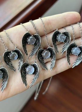 复古风项链天使的翅膀毛衣链锁骨链 铜