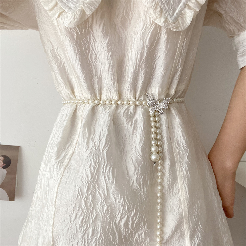 小香风珍珠腰带腰链高级感