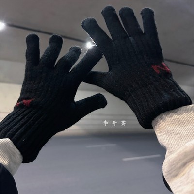 N字母手套女冬季2023新款