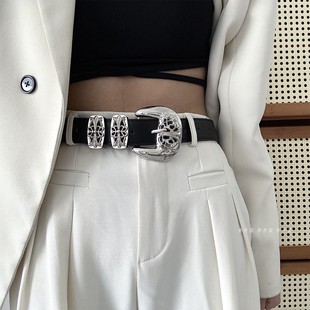 李开芸美式复古y2k小众腰带女款装饰配牛仔裤带宽皮带设计感百搭