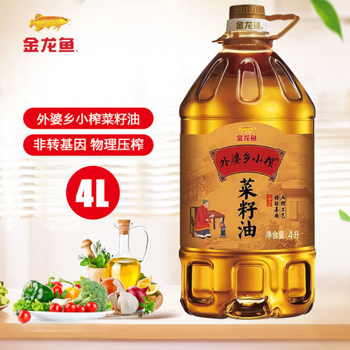 金龙鱼外婆乡小榨菜籽油4L
