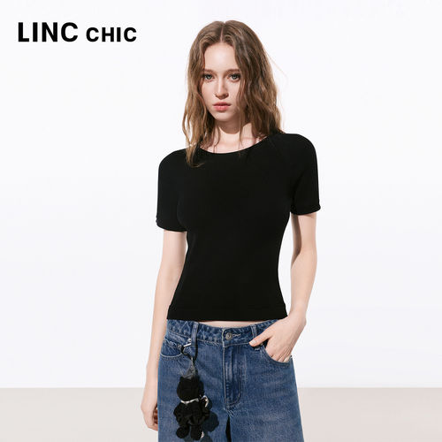 桑蚕丝LINC金羽杰刺绣针织衫