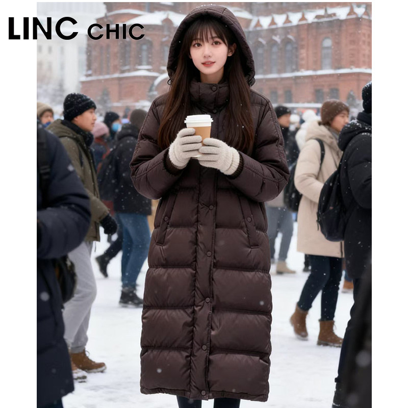LINCCHIC金羽杰羽绒服女款都市机能长款加厚羽绒服女冬Y25608194