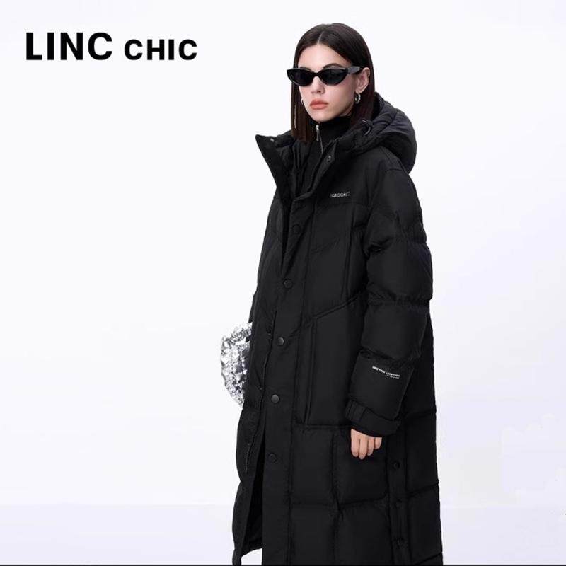 设计师联名LINC金羽杰专柜正品新款无性别长款羽绒服N24608253