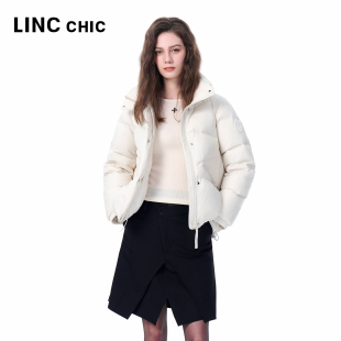 LINCCHIC金羽杰25年冬新立领小廓形设计感短款 羽绒服女Y25601318