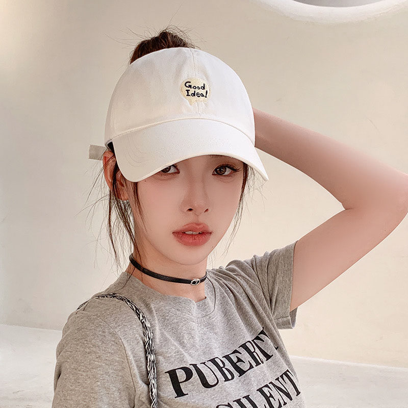 韩系帽子女可扎高马尾棒球帽时尚百搭显脸小春夏季遮阳空顶鸭舌帽