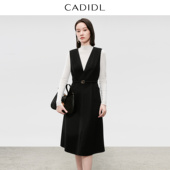 优雅职场 CADIDL卡迪黛尔商场同款 2025秋季 新款 羊毛背心连衣裙