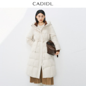 CADIDL卡迪黛尔鸭绒中长连帽轻薄羽绒服女2025冬季 新款 御寒外套