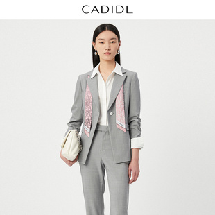 女通勤时尚 职业西装 气质短外套女 商场同款 CADIDL卡迪黛尔秋季