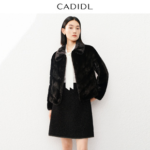 【水貂毛】卡迪黛尔时尚蓬松御寒皮草保暖修身裘皮外套女冬季新款