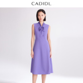 CADIDL卡迪黛尔秋季 商场同款 背心裙连衣裙飘带领收腰女裙