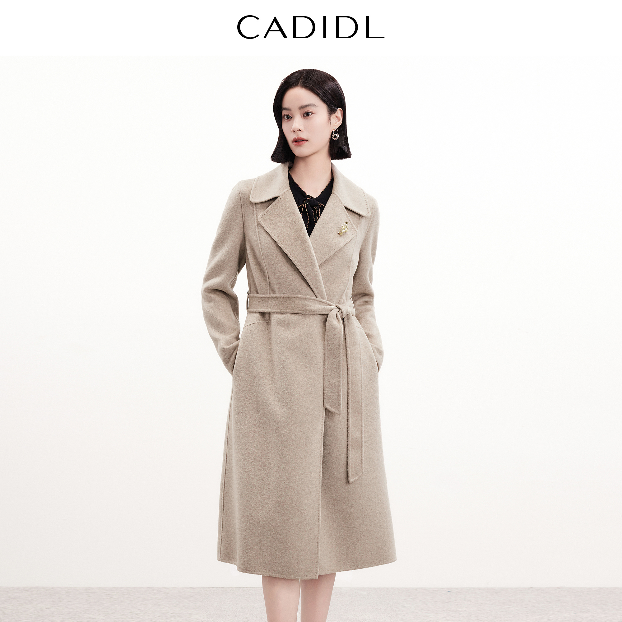 【100山羊绒】CADIDL卡迪黛尔商场同款冬气质轻柔羊绒大衣女