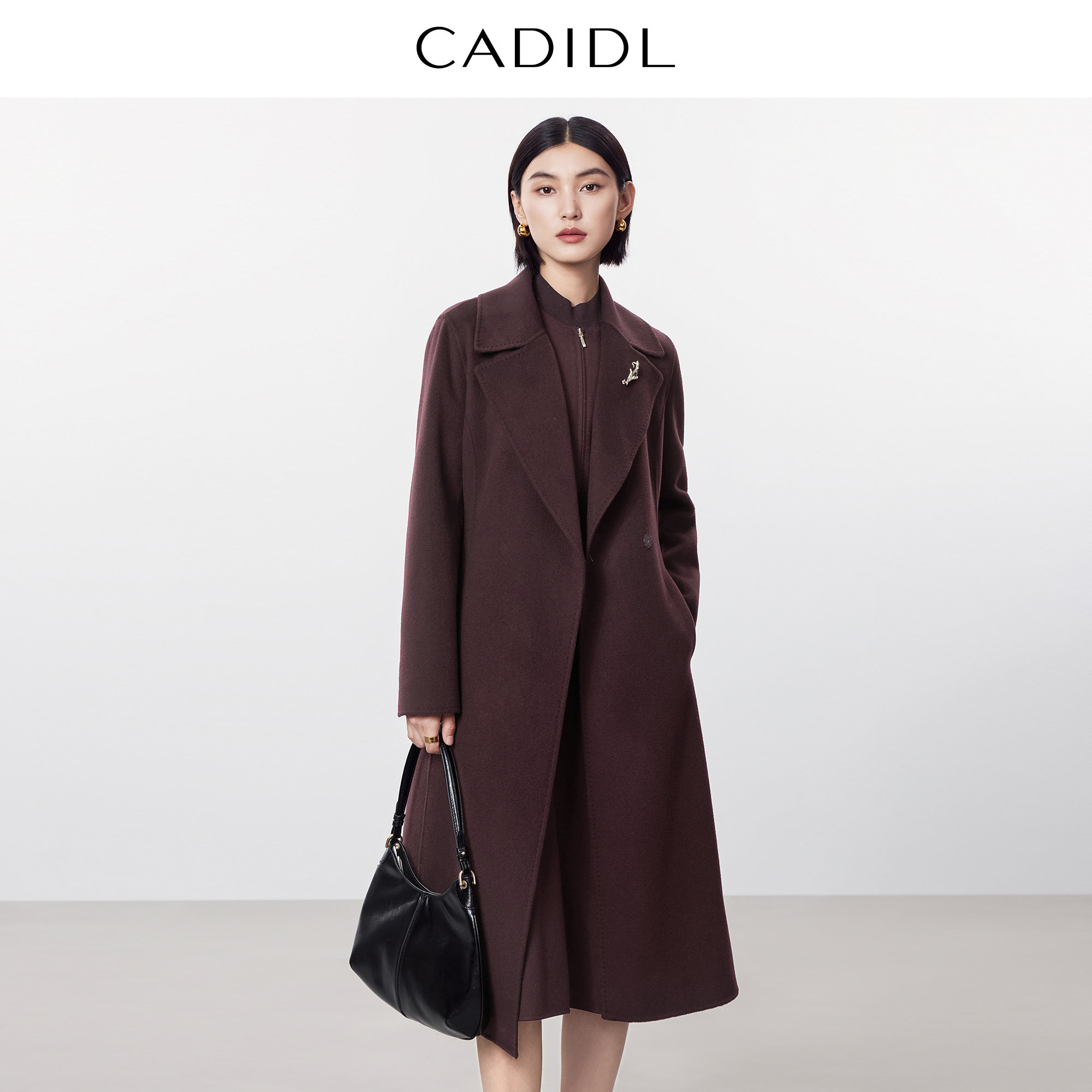 【100羊绒】CADIDL卡迪黛尔商场同款时尚紫红毛呢外套女冬季新款,女装/女士精品,毛呢外套,淘宝优惠券,粉丝福利购,淘宝优惠卷